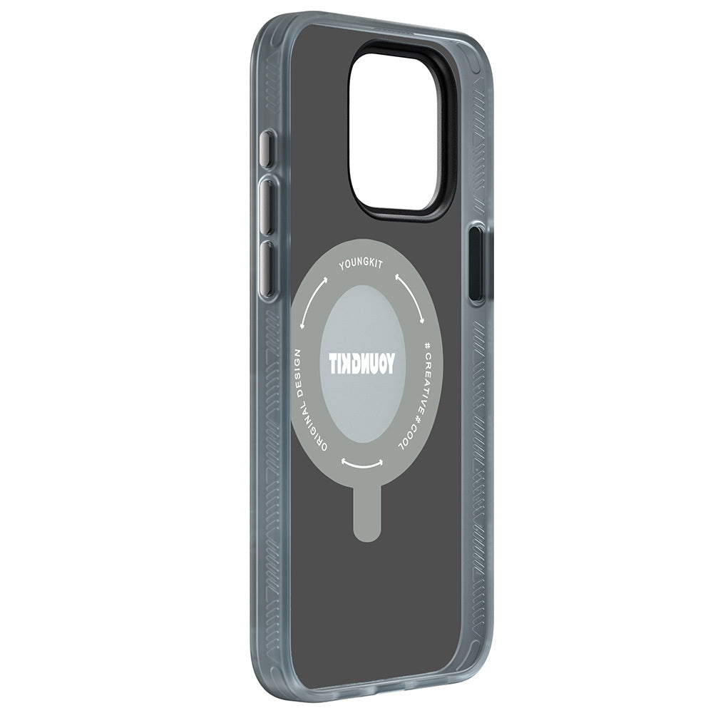 Apple iPhone 15 Pro Kılıf M-safe Şarj Özellikli Youngkit 360° Standlı Technology Serisi Kapak Mavi