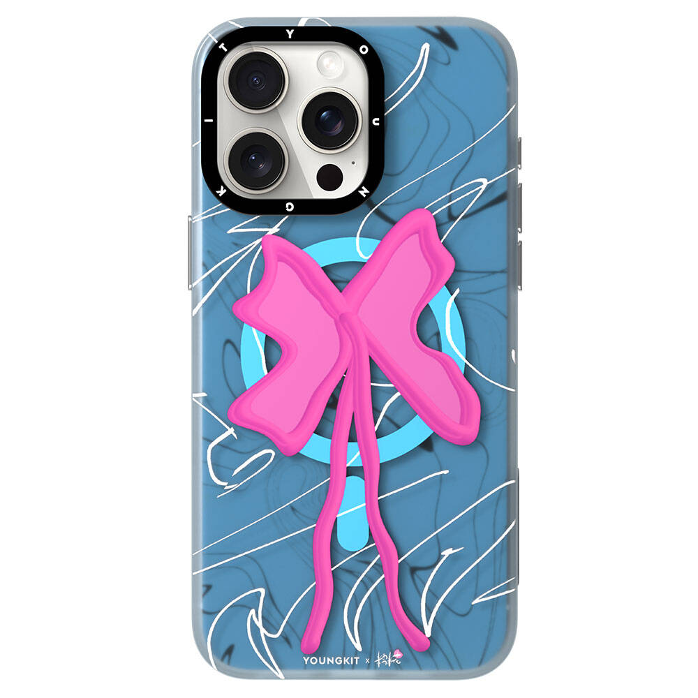 Apple iPhone 15 Pro Kılıf M-safe Şarj Özellikli Youngkit Anti-Trend Serisi Kapak Mavi