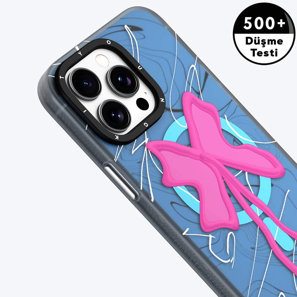 Apple iPhone 15 Pro Kılıf M-safe Şarj Özellikli Youngkit Anti-Trend Serisi Kapak Mavi