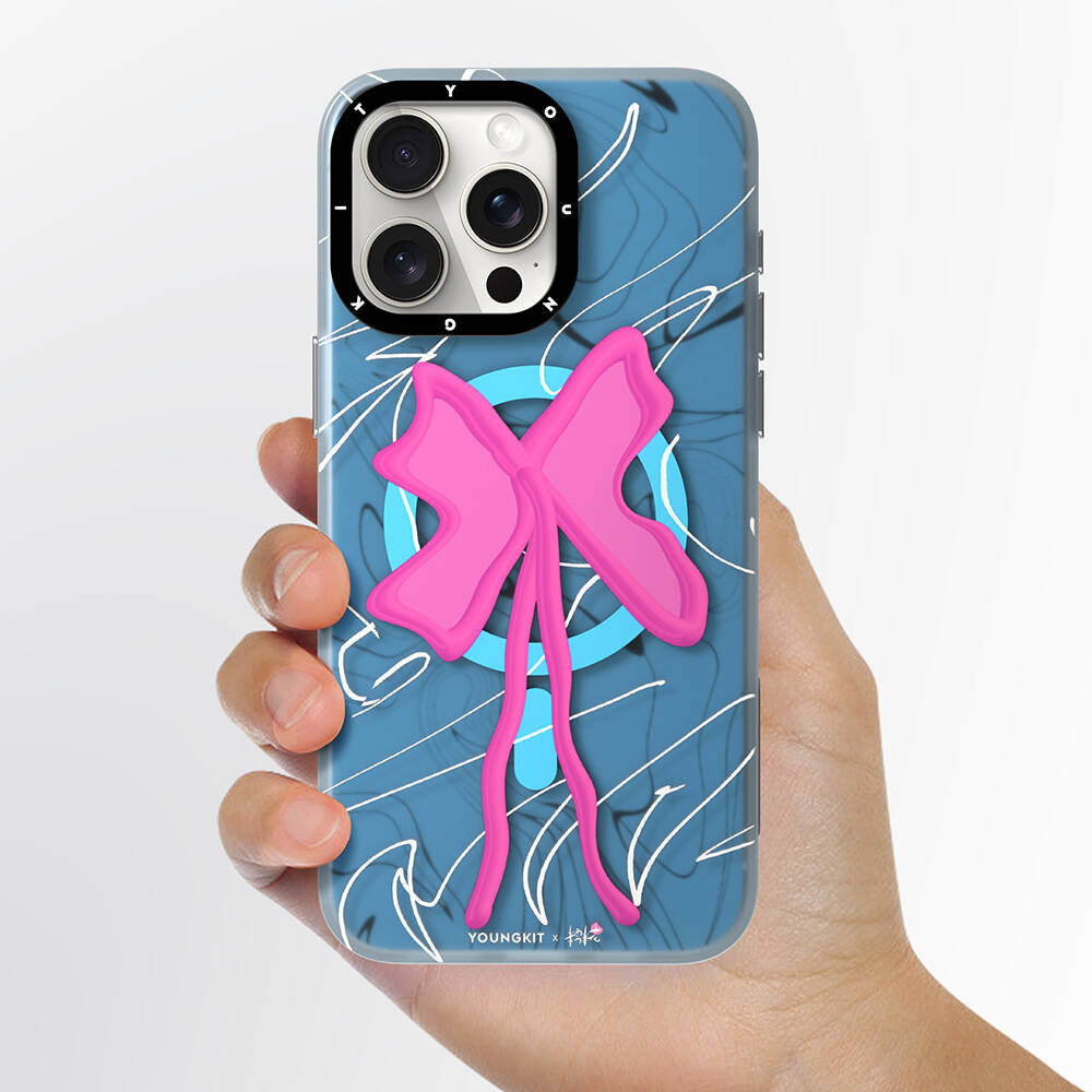 Apple iPhone 15 Pro Kılıf M-safe Şarj Özellikli Youngkit Anti-Trend Serisi Kapak Mavi