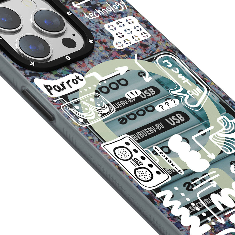 Apple iPhone 15 Pro Kılıf M-safe Şarj Özellikli Youngkit Dark Matter Serisi Kapak Mavi