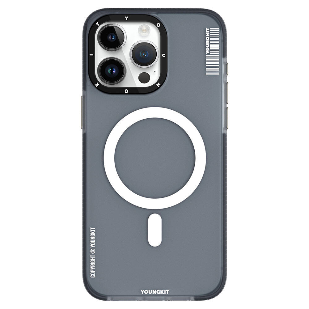 Apple iPhone 15 Pro Kılıf M-safe Şarj Özellikli Youngkit Jiansha Serisi Kapak Mavi