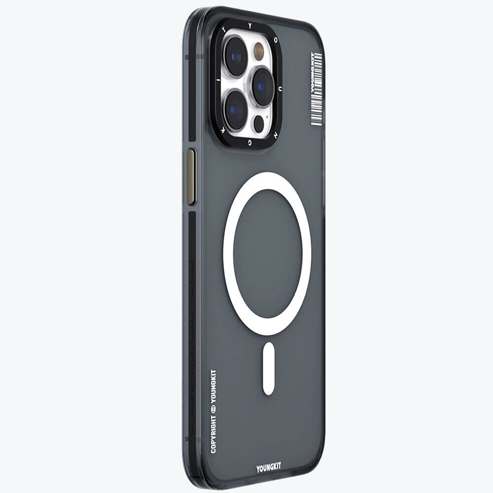 Apple iPhone 15 Pro Kılıf M-safe Şarj Özellikli Youngkit Jiansha Serisi Kapak Mavi