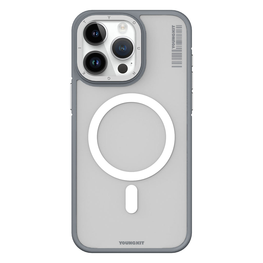 Apple iPhone 15 Pro Kılıf M-safe Şarj Özellikli Youngkit Rock Sand Serisi Kapak Siyah