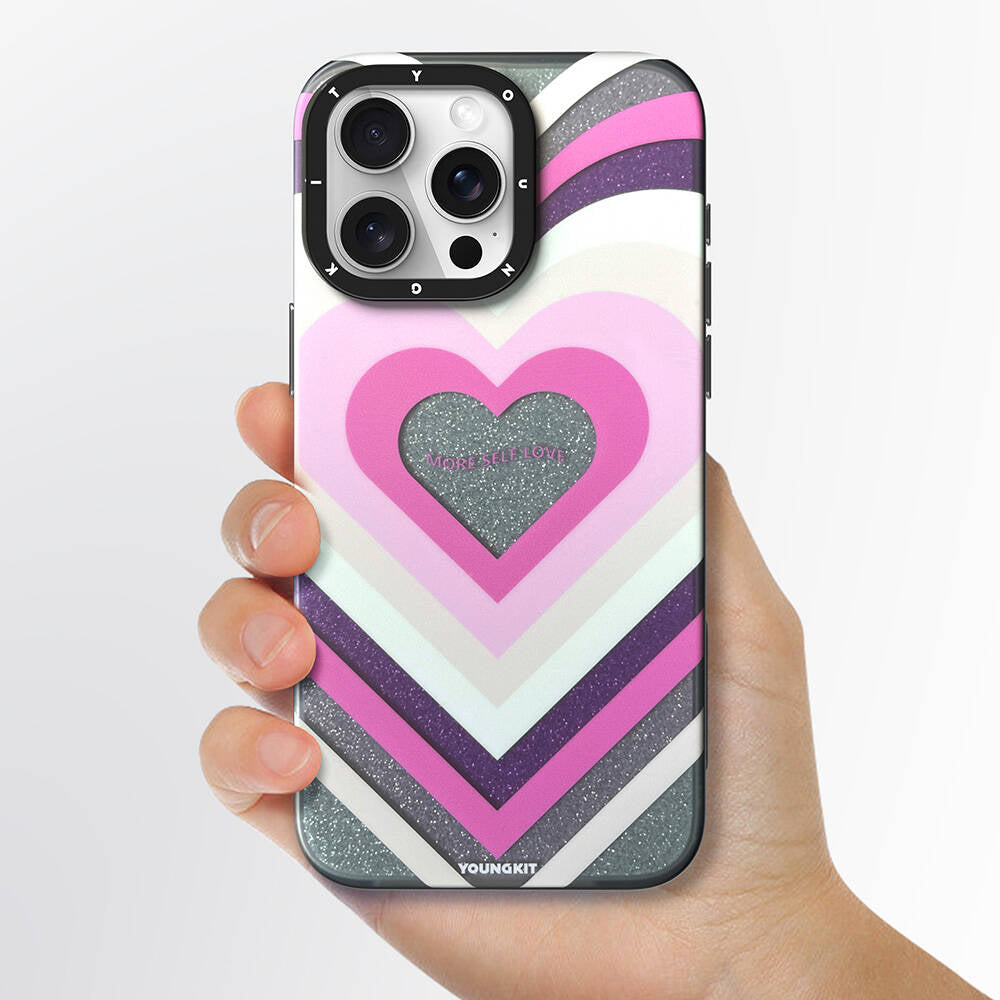 Apple iPhone 15 Pro Kılıf M-safe Şarj Özellikli Youngkit Star Dazzle Serisi Kapak Gri