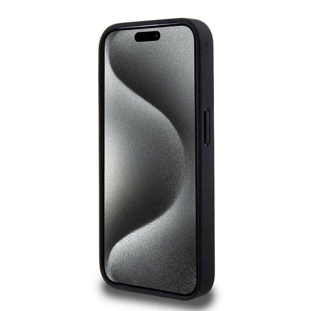 Apple iPhone 15 Pro Kılıf Mercedes Benz Orjinal Lisanslı M-safe Şarj Özellikli Mühürlü Yıldız Desenli ve Logolu Deri Kapak Lacivert