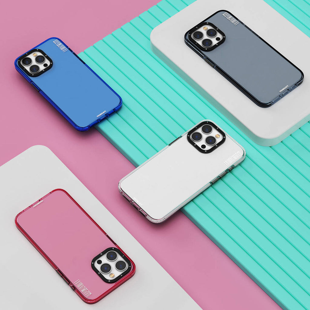 Apple iPhone 15 Pro Kılıf Pürüzsüz Düz Arka Yüzey YoungKit Crystal Color Serisi Kapak Mavi