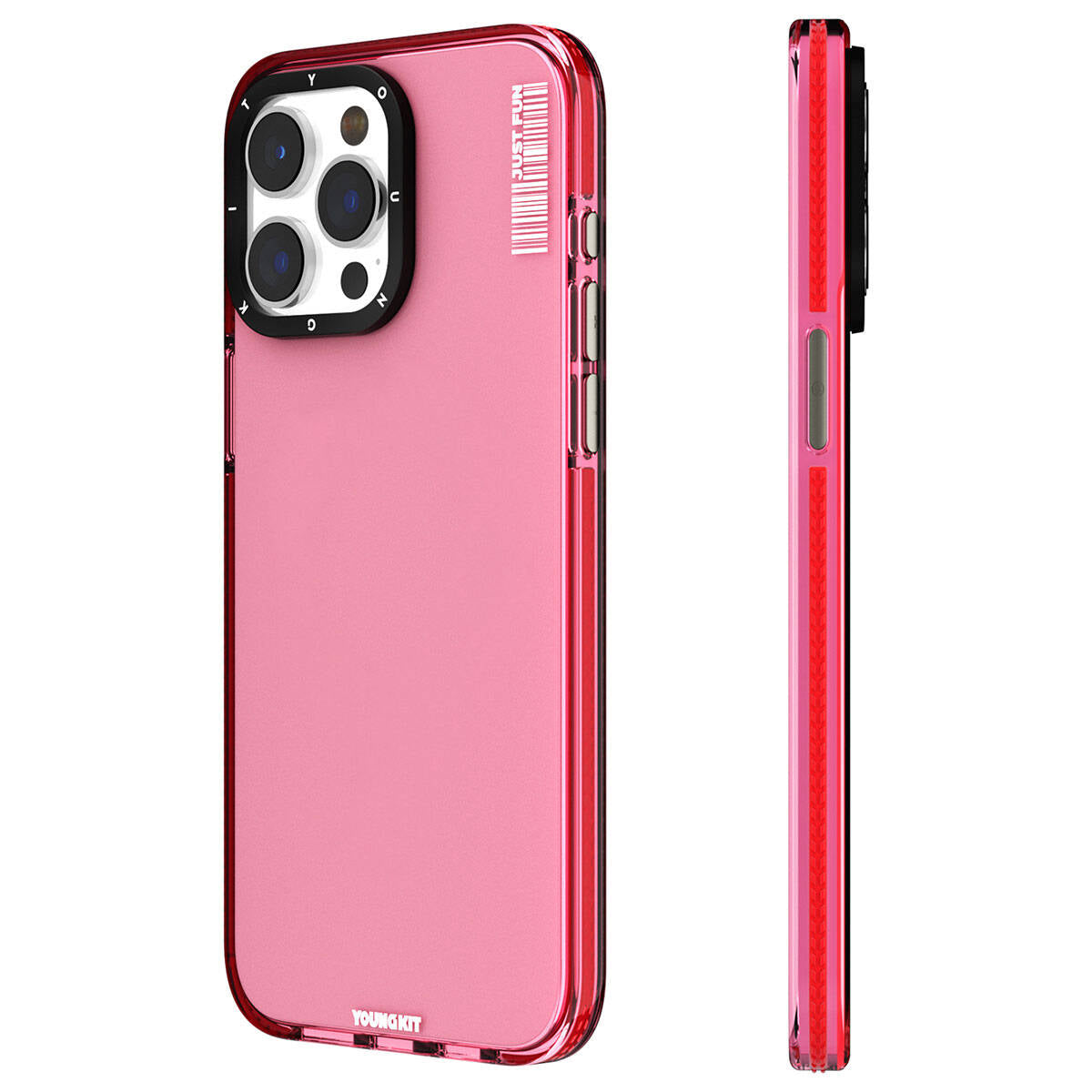 Apple iPhone 15 Pro Kılıf Pürüzsüz Düz Arka Yüzey YoungKit Crystal Color Serisi Kapak Siyah