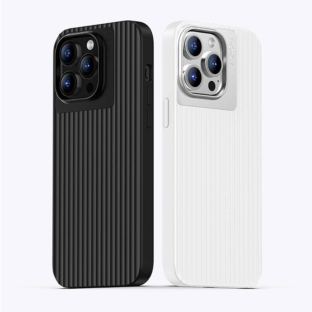 Apple iPhone 15 Pro Kılıf Recci Aurora Serisi M-safe Şarj Özellikli Kapak Beyaz