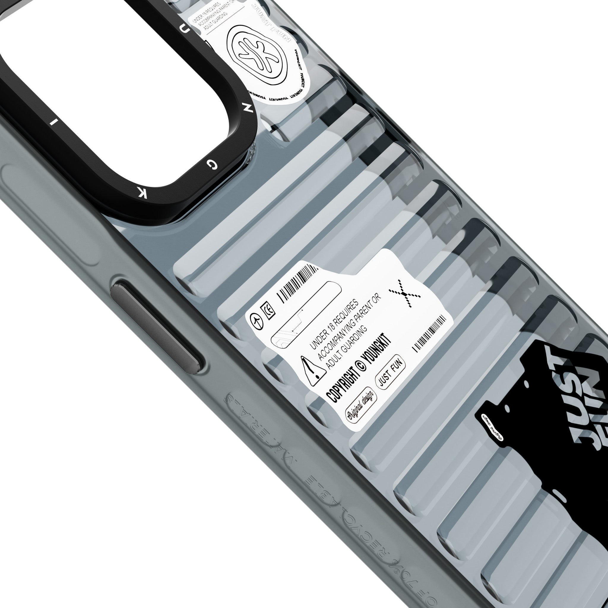 Apple iPhone 15 Pro Kılıf Şeffaf Renkli Tasarım YoungKit Fluorite Serisi Kapak Pembe