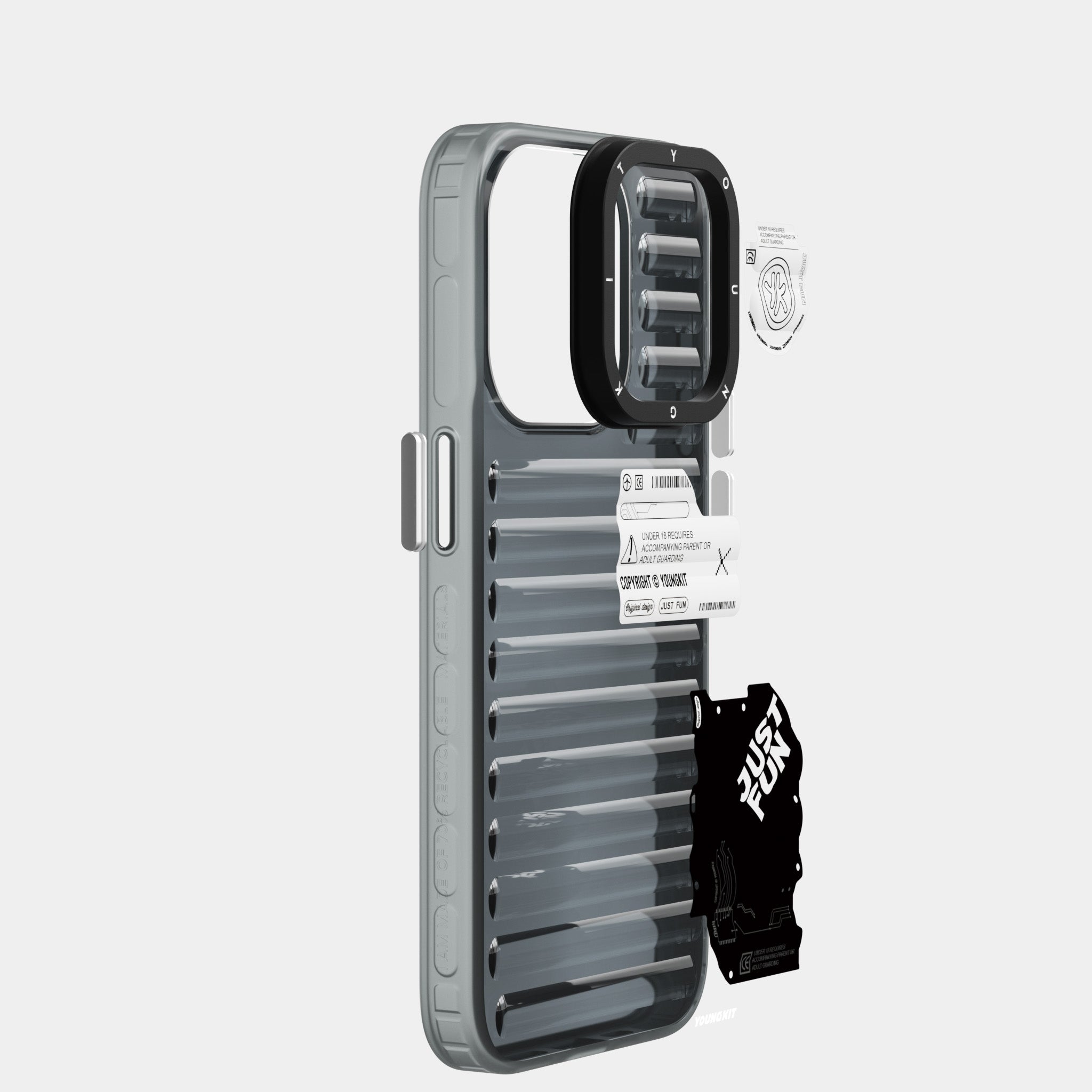 Apple iPhone 15 Pro Kılıf Şeffaf Renkli Tasarım YoungKit Fluorite Serisi Kapak Yeşil