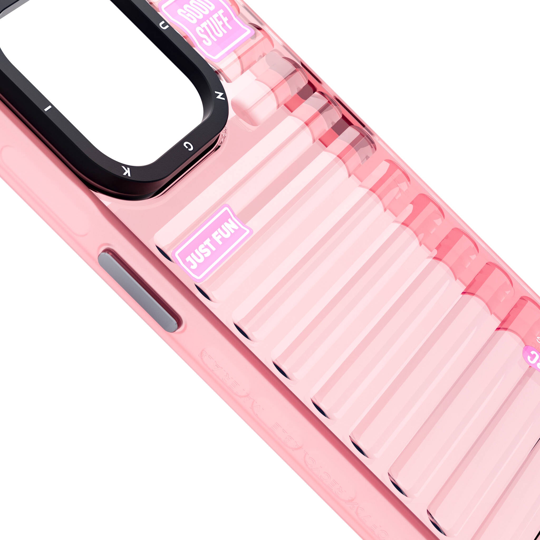 Apple iPhone 15 Pro Kılıf Şeffaf Renkli Tasarım YoungKit Fluorite Serisi Kapak Pembe