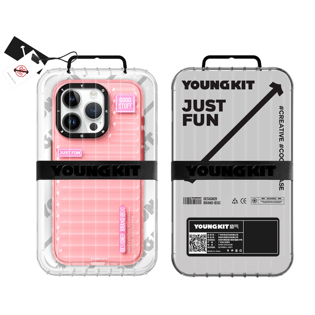 Apple iPhone 15 Pro Kılıf Şeffaf Renkli Tasarım YoungKit Fluorite Serisi Kapak Siyah