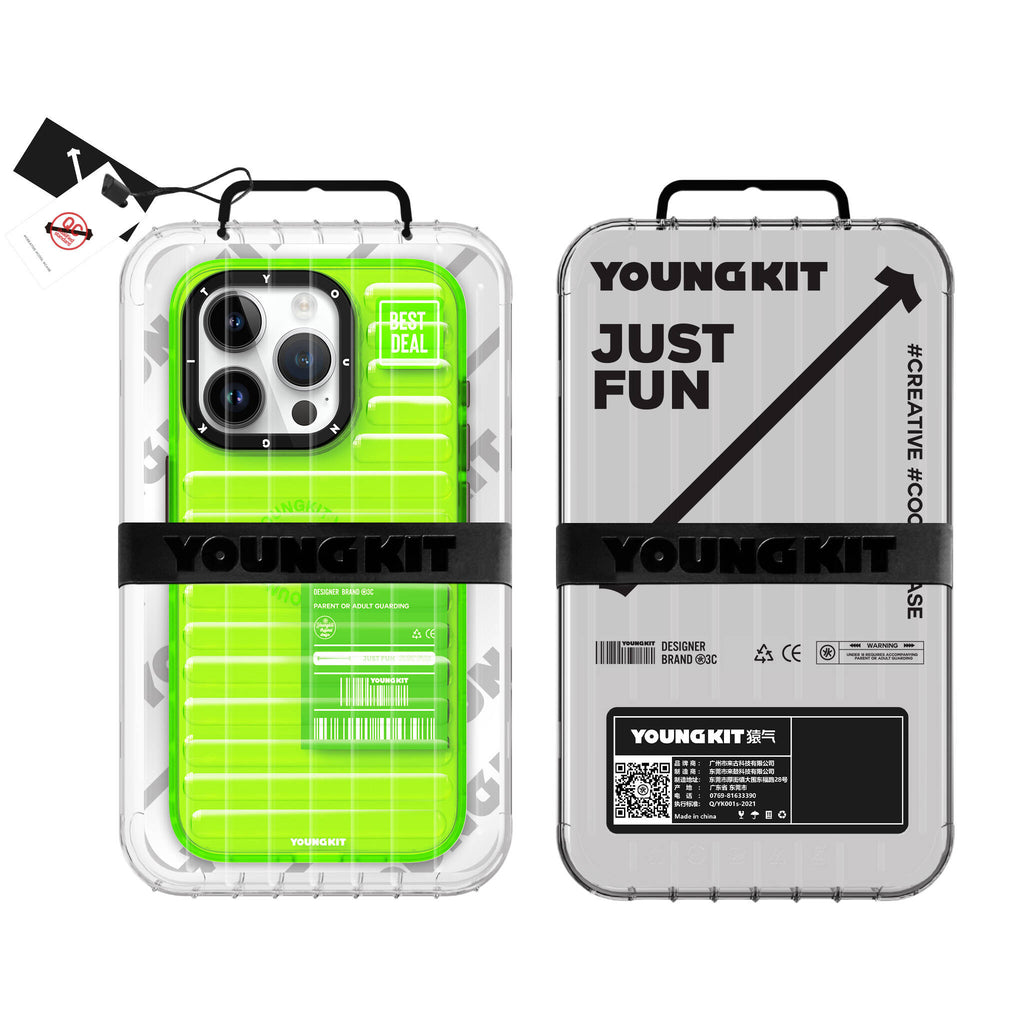 Apple iPhone 15 Pro Kılıf Şeffaf Renkli Tasarım YoungKit Fluorite Serisi Kapak Siyah