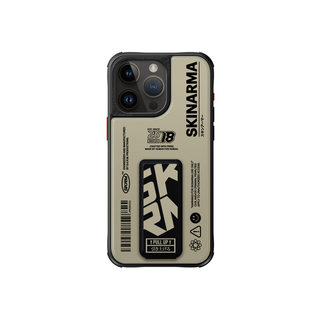 Apple iPhone 15 Pro Kılıf SkinArma Desenli Airbag Tasarımlı Standlı Spunk Kapak Turuncu