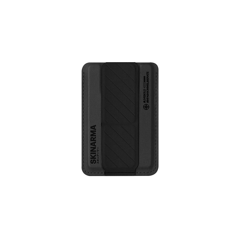 Apple iPhone 15 Pro Kılıf SkinArma Şeffaf M-safe Şarj Özellikli Kado Kartlıklı Saido Kapak Siyah