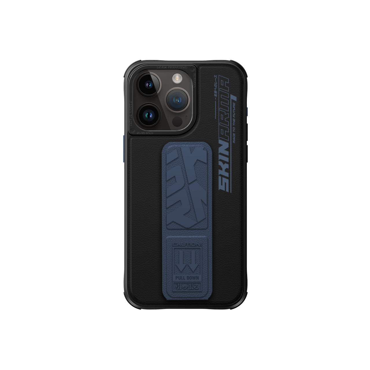 Apple iPhone 15 Pro Kılıf SkinArma Standlı Deri Görünümlü Slate Kapak Mavi