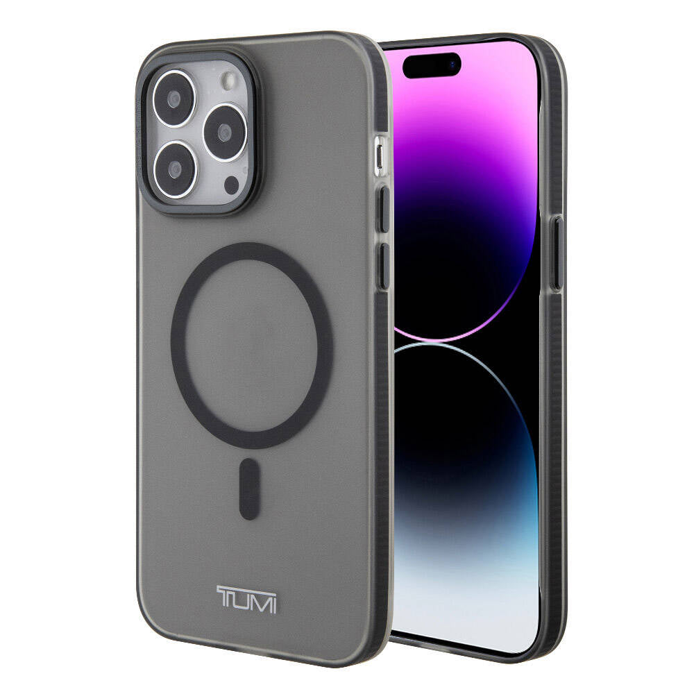 Apple iPhone 15 Pro Kılıf TUMI Orjinal Lisanslı M-safe Şarj Özellikli Buzlu Mat Kapak Siyah