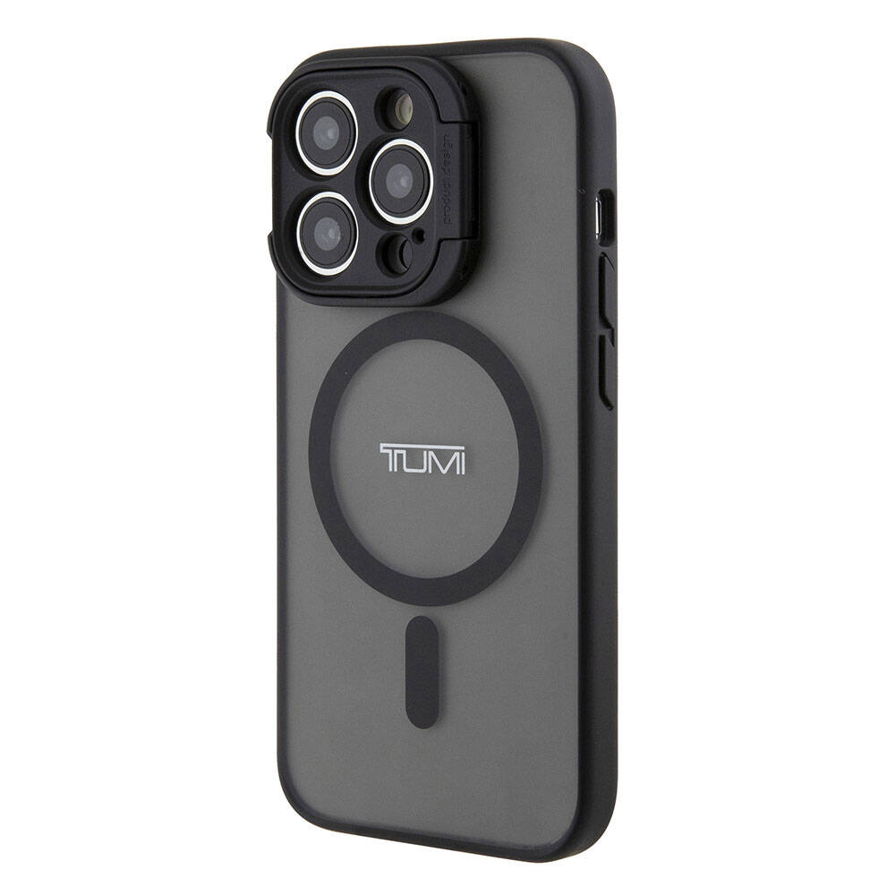 Apple iPhone 15 Pro Kılıf TUMI Orjinal Lisanslı M-safe Şarj Özellikli Kamera Standlı Buzlu Mat Kapak Mavi