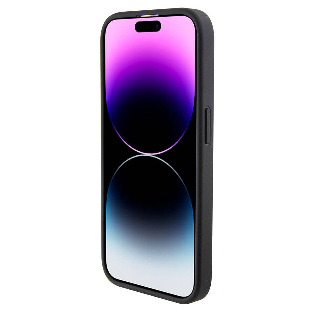 Apple iPhone 15 Pro Kılıf U.S. Polo Assn. Orjinal Lisanslı Deri Şeritli Logo Dizayn Kapak Siyah