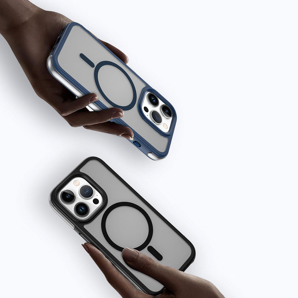 Apple iPhone 15 Pro Kılıf Wiwu ZKK-012 M-safe Şarj Özellikli Air Cushion Kapak Siyah