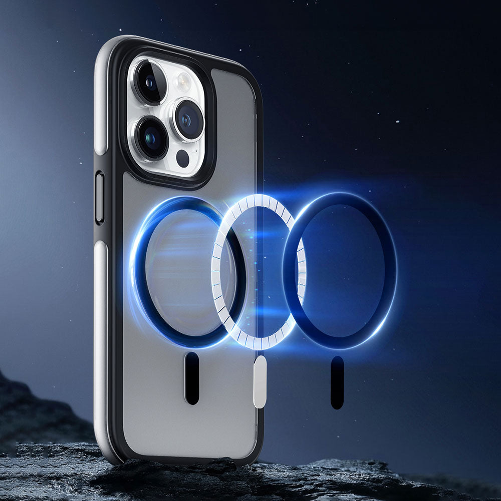 Apple iPhone 15 Pro Kılıf Wiwu ZKK-012 M-safe Şarj Özellikli Air Cushion Kapak Siyah