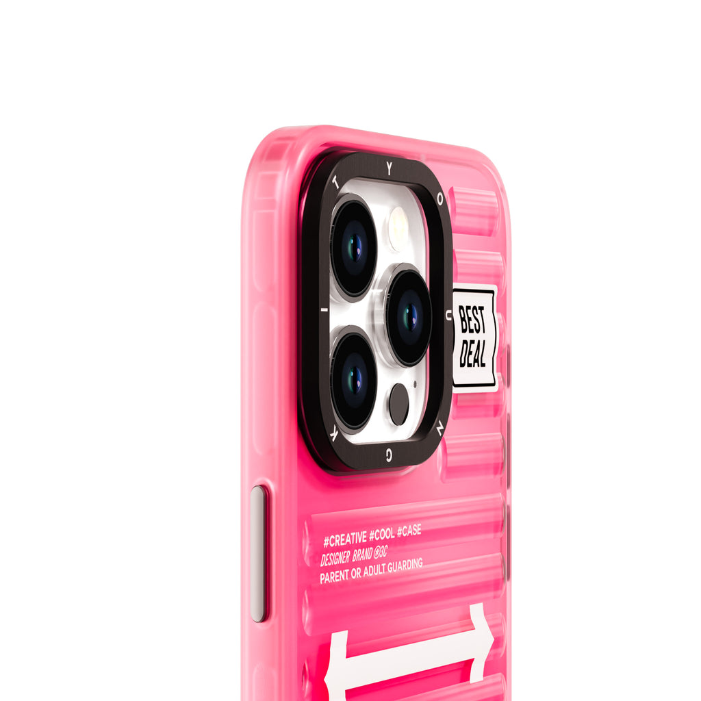 Apple iPhone 15 Pro Kılıf YoungKit Luggage FireFly Serisi Kapak Pembe
