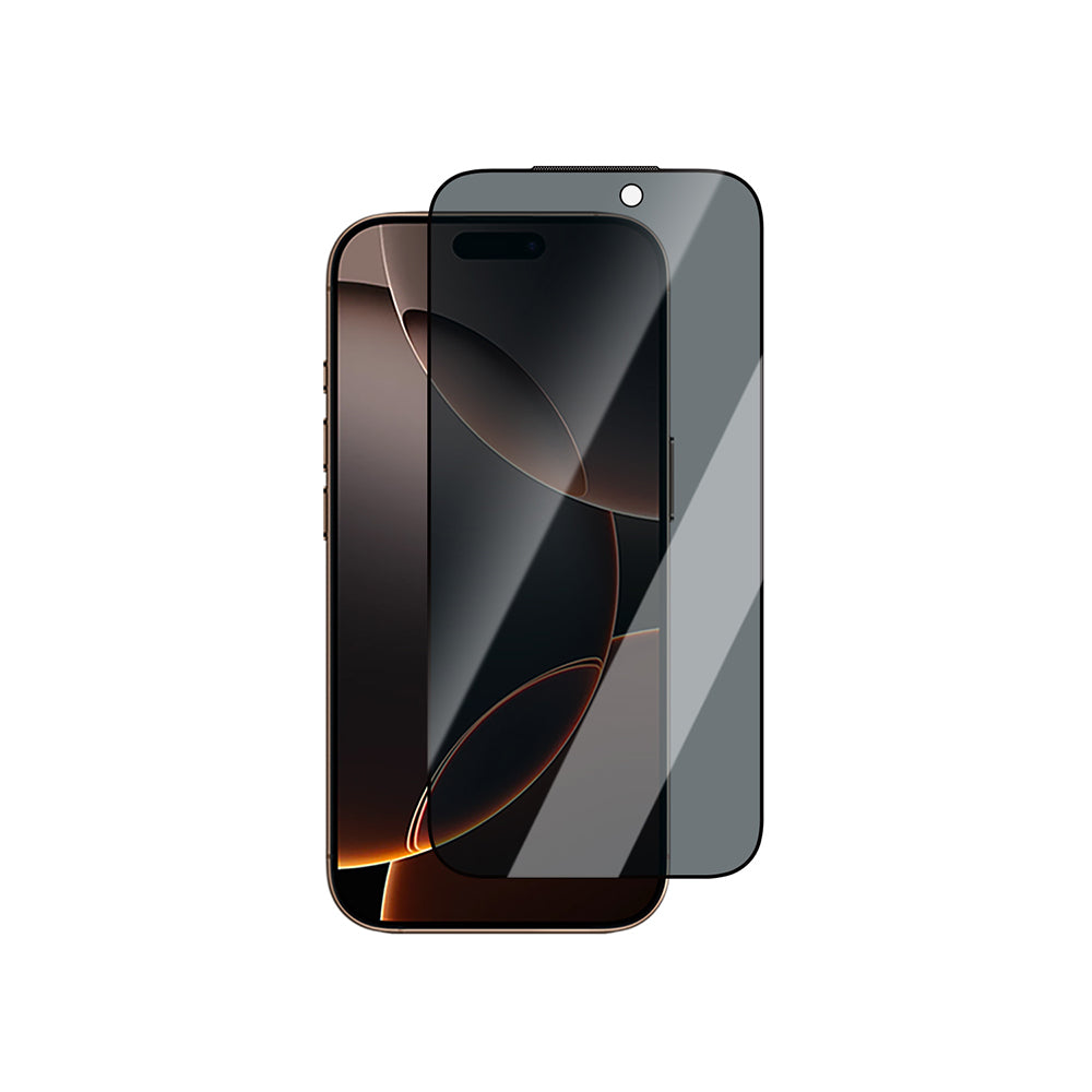 Apple iPhone 15 Pro Max CaseWorld Applicator Serisi 2.5D Eyesafe Mavi Işık Teknolojili 0.33mm Privacy Temperli Cam Ekran Koruyucu + Uygulama Aparatı Siyah