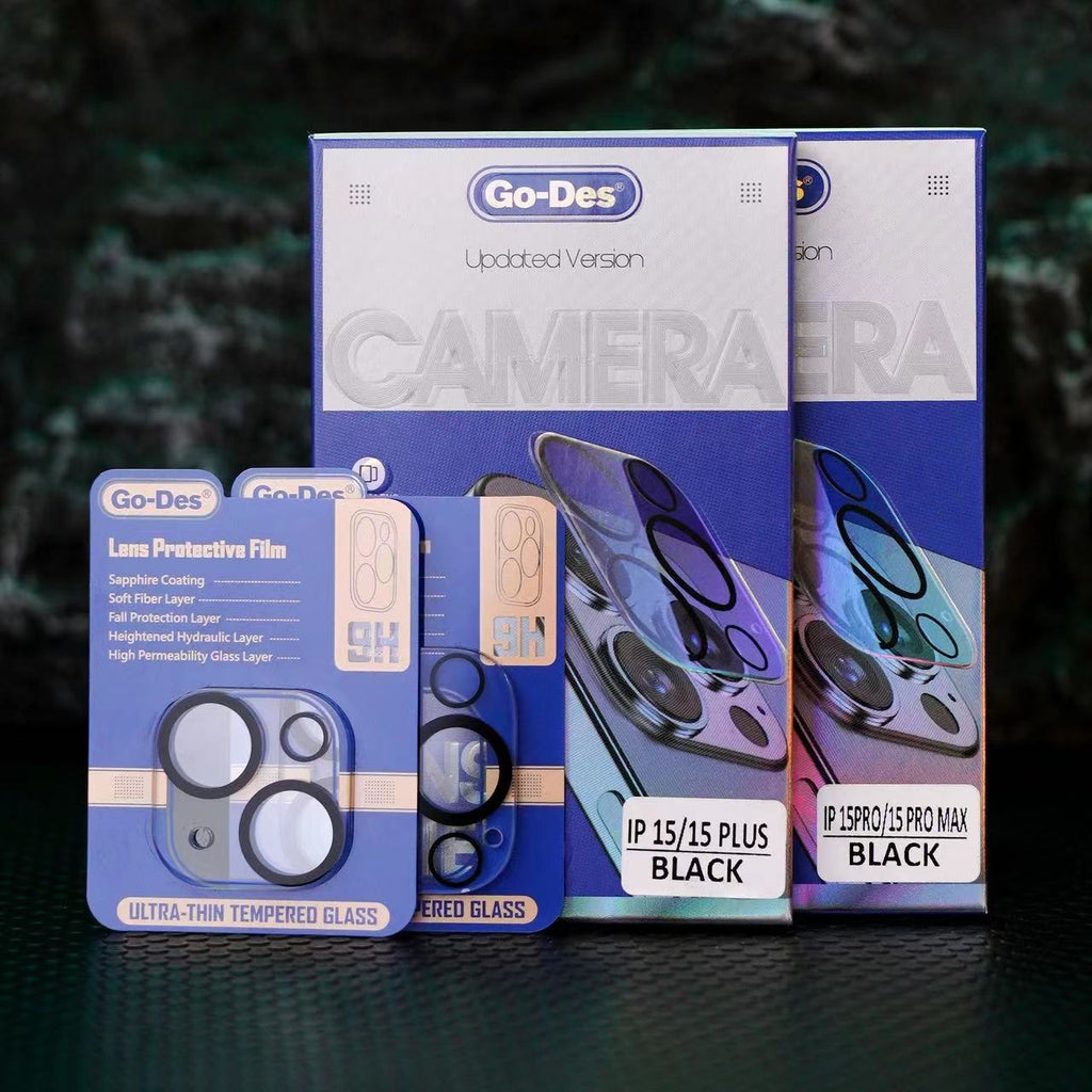 Apple iPhone 15 Pro Max Go Des Lens Shield CL-14 Kamera Lens Koruyucu Renksiz