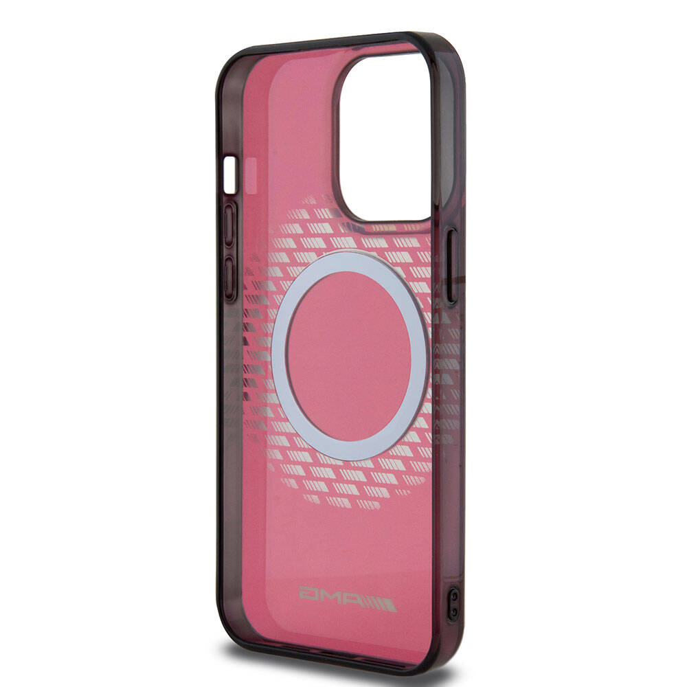 Apple iPhone 15 Pro Max Kılıf AMG Orjinal Lisanslı M-safe Şarj Özellikli Eşkenar Dörtgen Desenli Transparan Kapak Renksiz