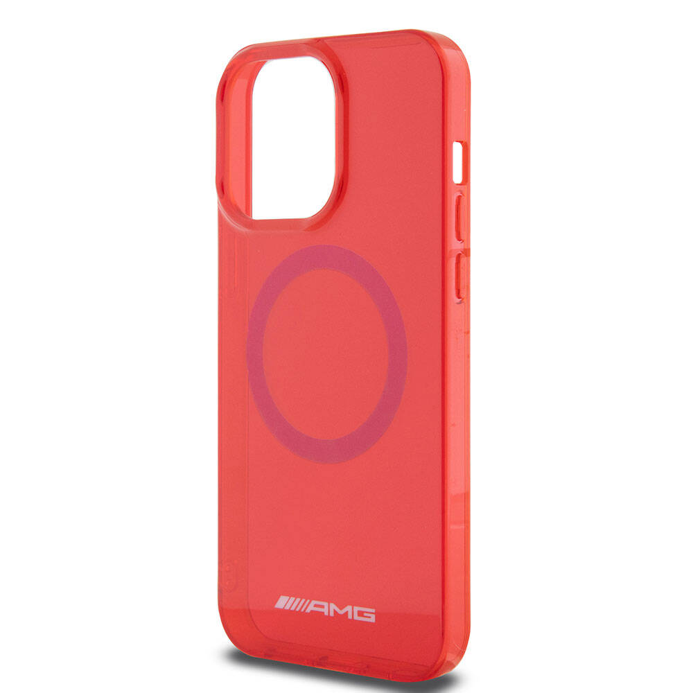 Apple iPhone 15 Pro Max Kılıf AMG Orjinal Lisanslı M-safe Şarj Özellikli Transparan Kapak Kırmızı