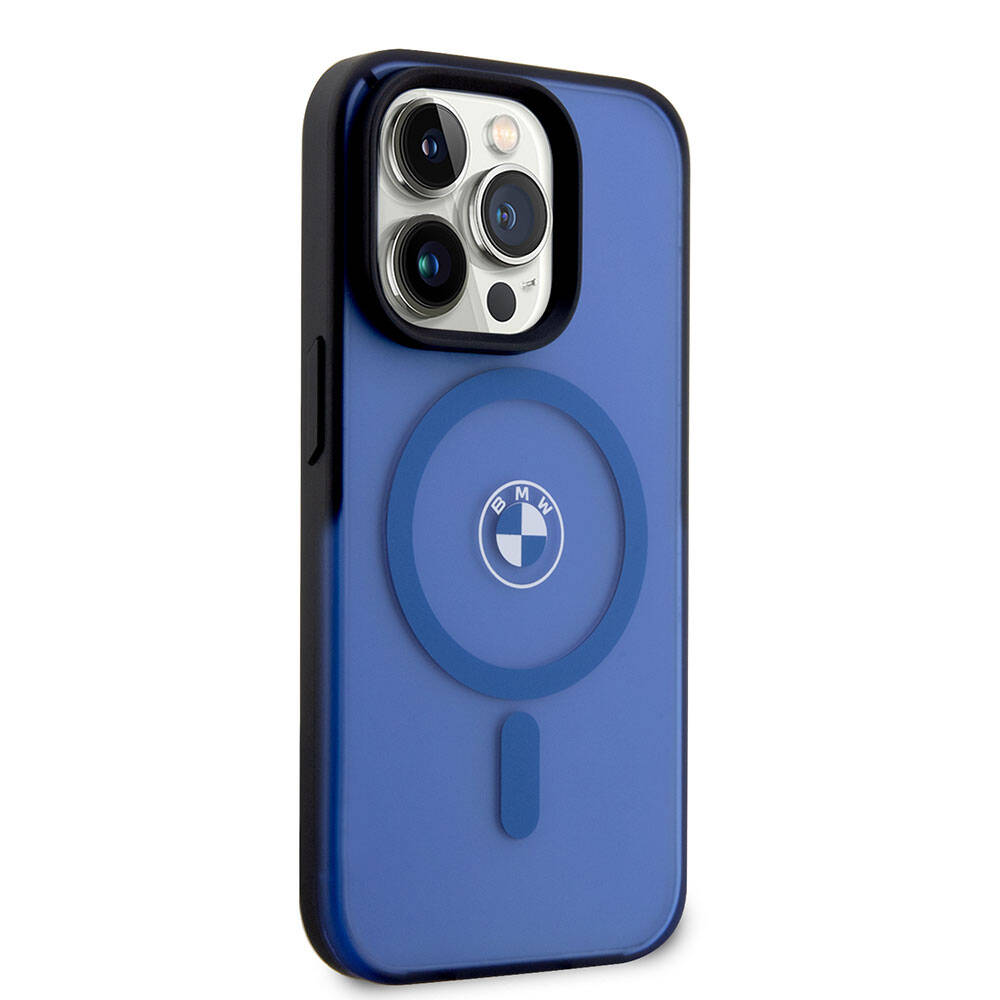 Apple iPhone 15 Pro Max Kılıf BMW Orjinal Lisanslı M-safe Şarj Özellikli IML Baskı Logolu Buzlu Mat Kapak Siyah