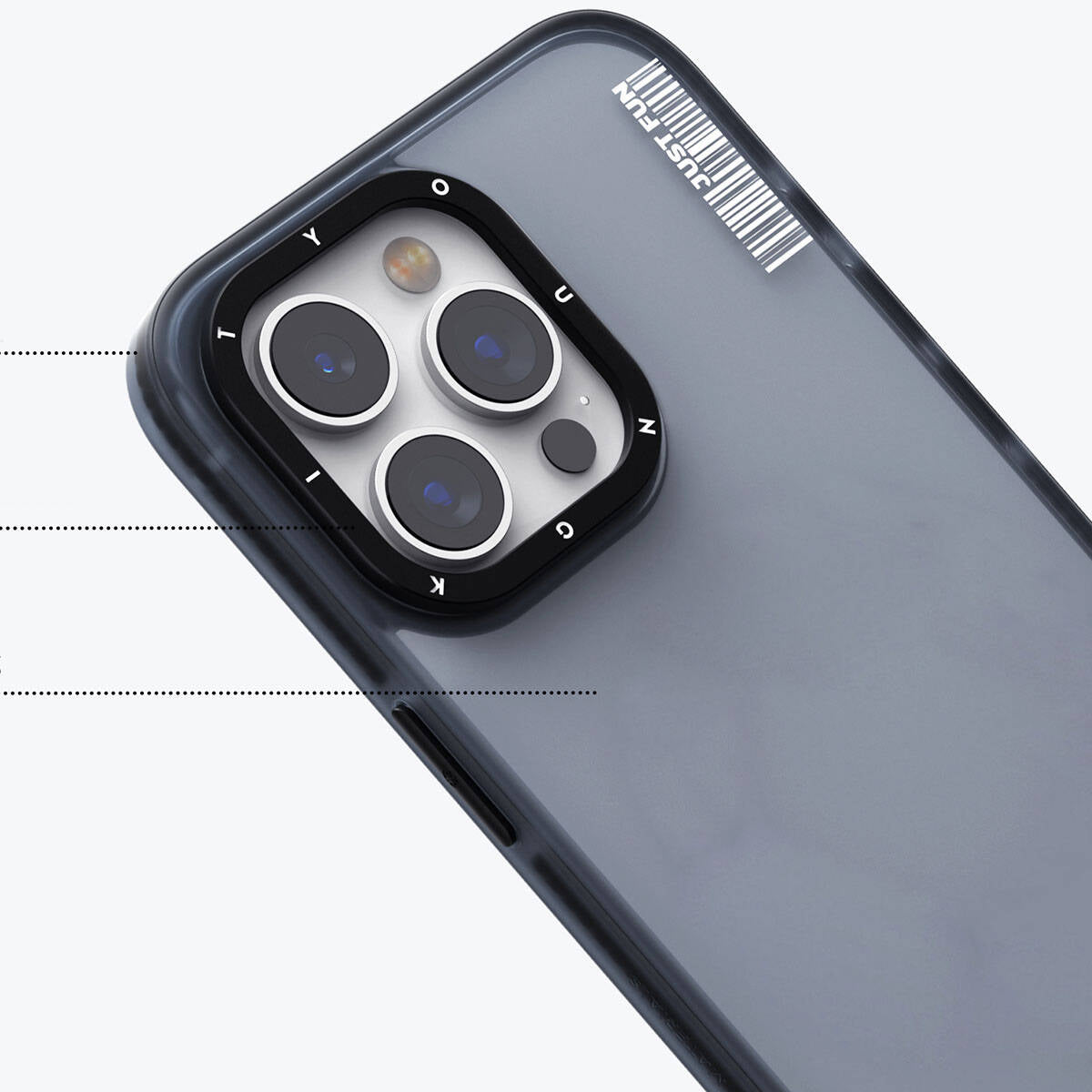 Apple iPhone 15 Pro Max Kılıf Buzlu Mat Tasarım Youngkit Colored Sand Serisi Kapak Siyah