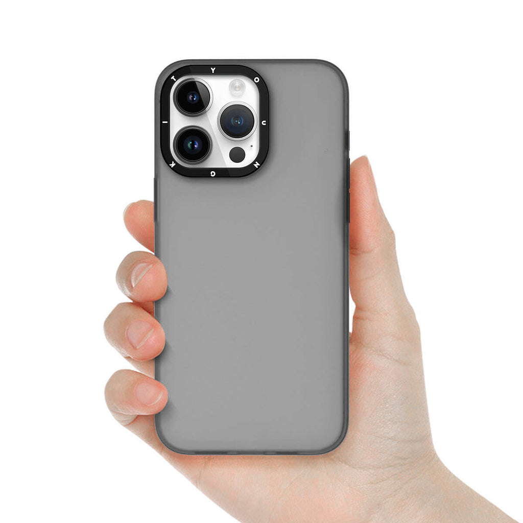 Apple iPhone 15 Pro Max Kılıf Buzlu Mat Tasarım Youngkit Hidden Sand Serisi Kapak Siyah