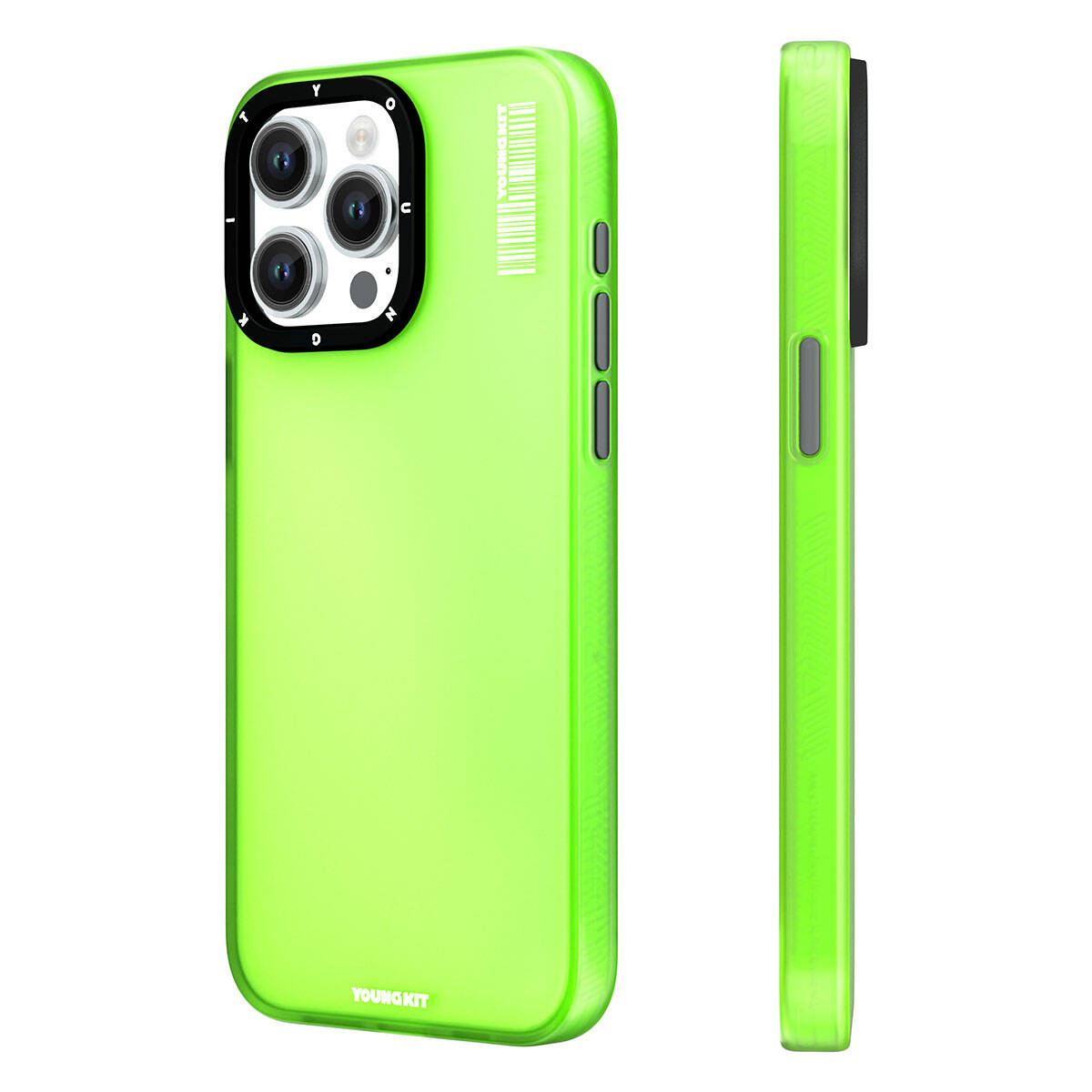 Apple iPhone 15 Pro Max Kılıf Buzlu Mat Tasarım Youngkit Hidden Sand Serisi Kapak Gri