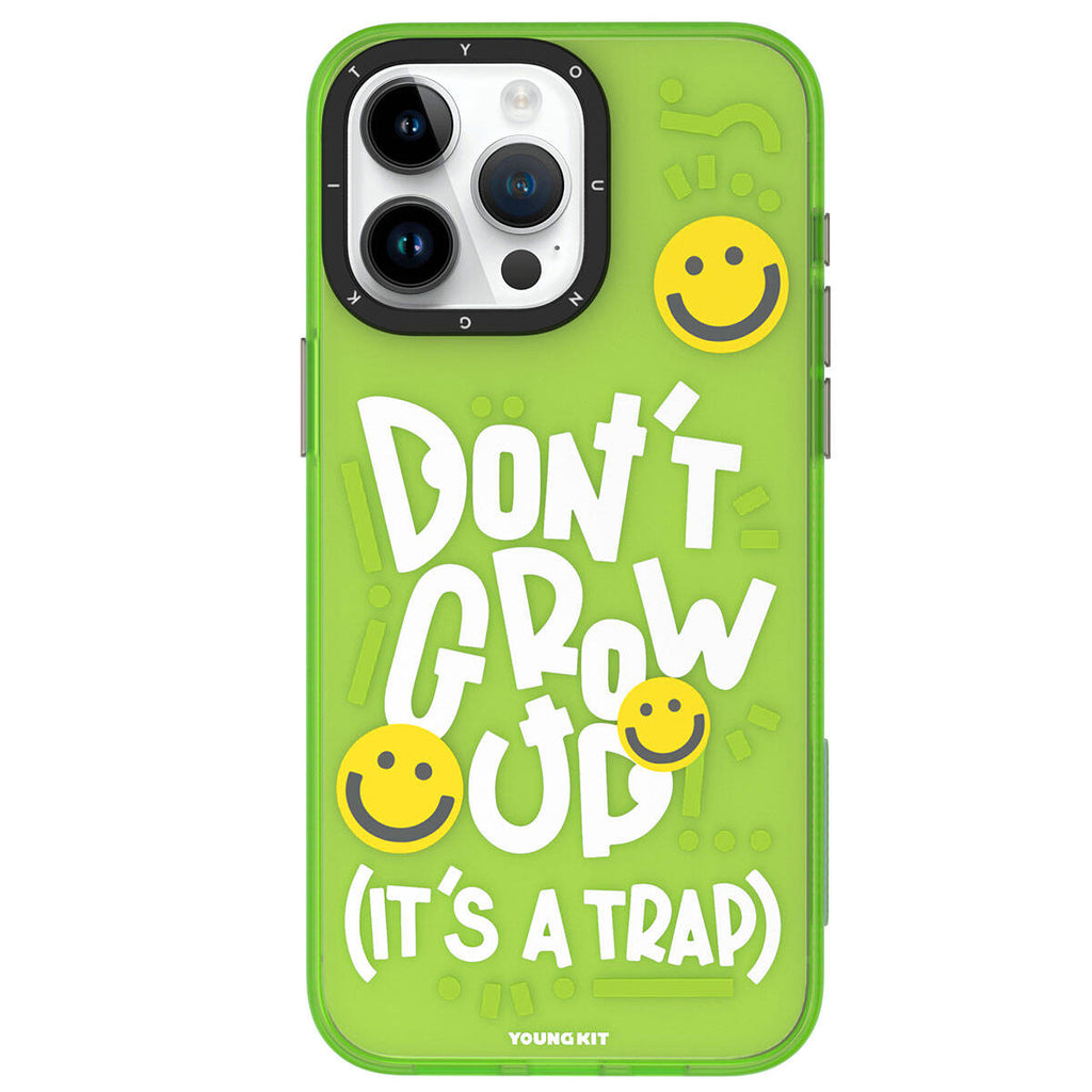 Apple iPhone 15 Pro Max Kılıf Desenli Youngkit Happy Hearth Serisi Kapak Mavi