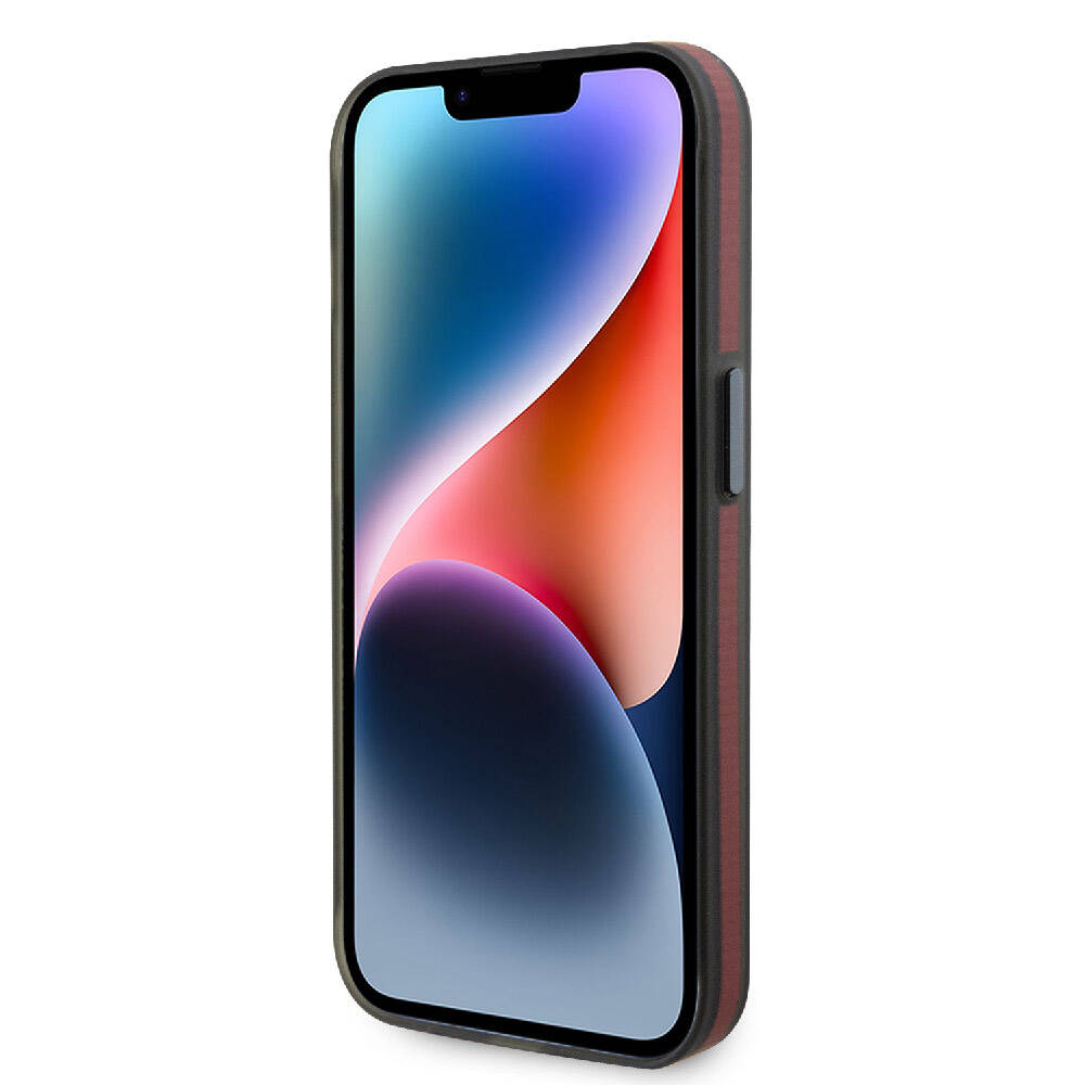 Apple iPhone 15 Pro Max Kılıf Ferrari Orjinal Lisanslı M-safe Şarj Özellikli Kontrast Bumper Kapak Kırmızı