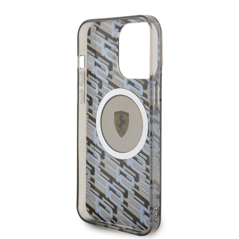 Apple iPhone 15 Pro Max Kılıf Ferrari Orjinal Lisanslı M-safe Şarj Özellikli Multi SF Kapak Siyah