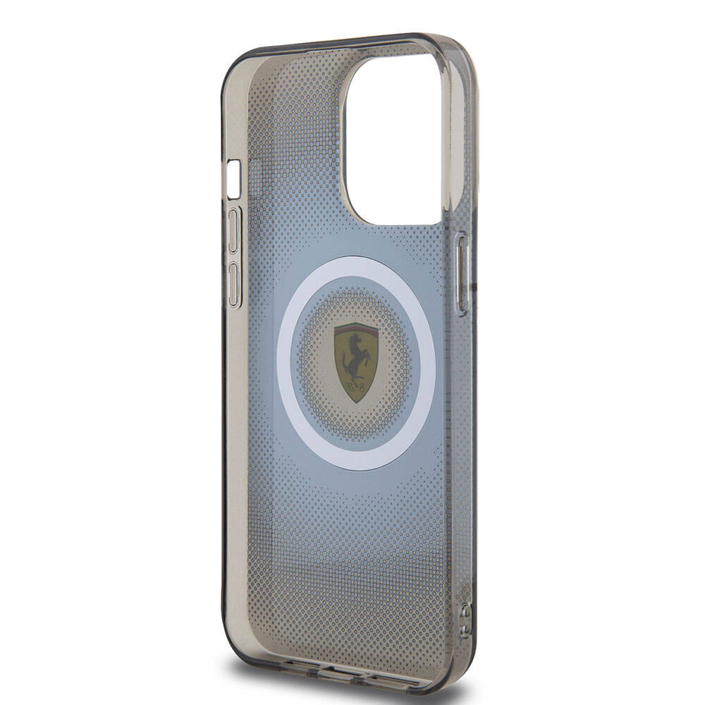 Apple iPhone 15 Pro Max Kılıf Ferrari Orjinal Lisanslı M-safe Şarj Özellikli Parçalanan Noktalar Desenli Kapak Sarı