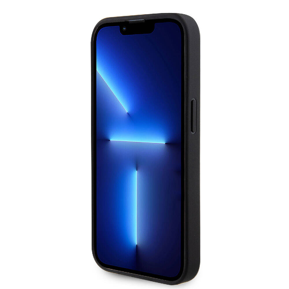 Apple iPhone 15 Pro Max Kılıf Guess Orjinal Lisanslı Delikli Yazı ve 4G Glitter Büyük Metal Logolu Kapak Kahverengi