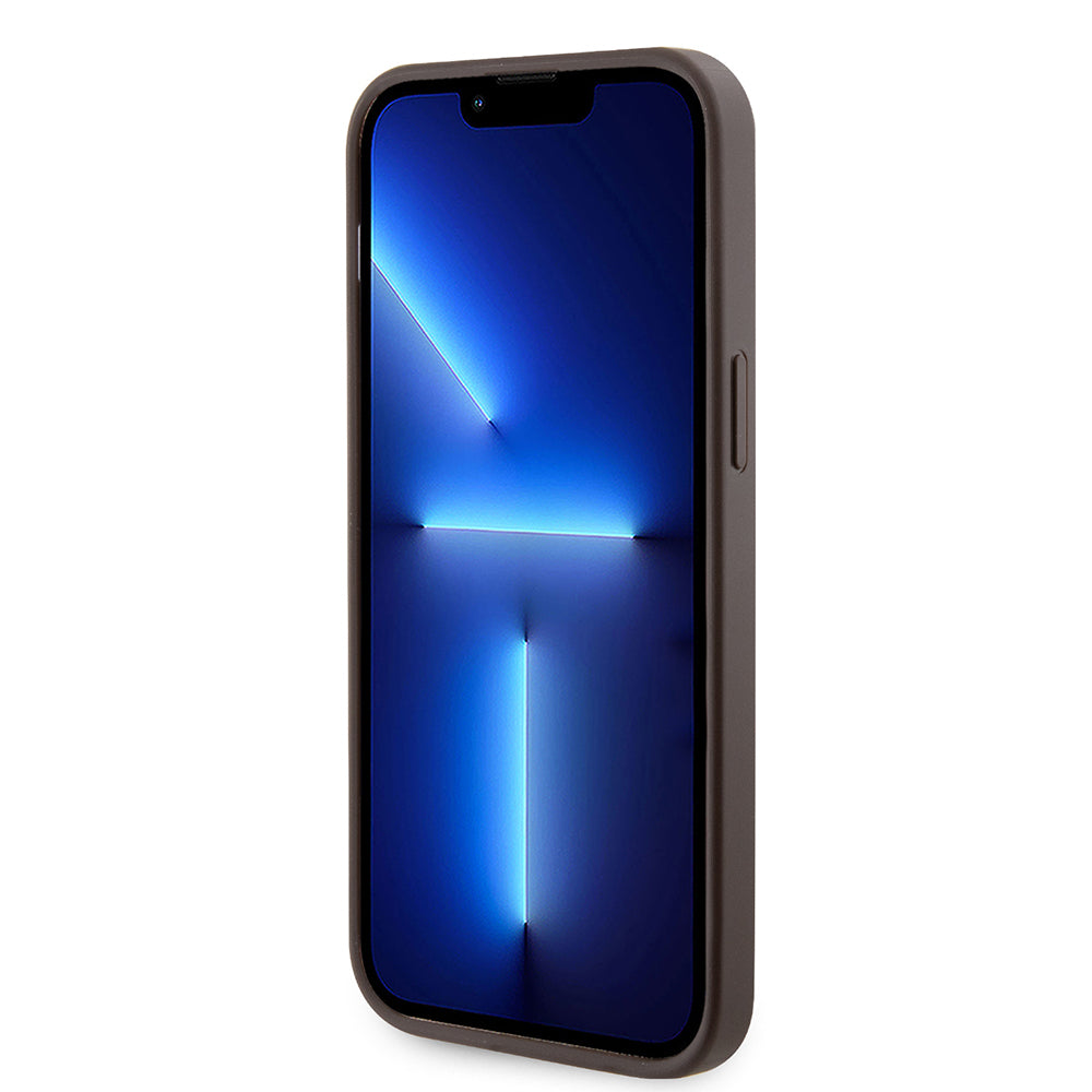 Apple iPhone 15 Pro Max Kılıf Guess Orjinal Lisanslı M-safe Şarj Özellikli 4G Şerit Tasarımlı Printed Kapak Siyah