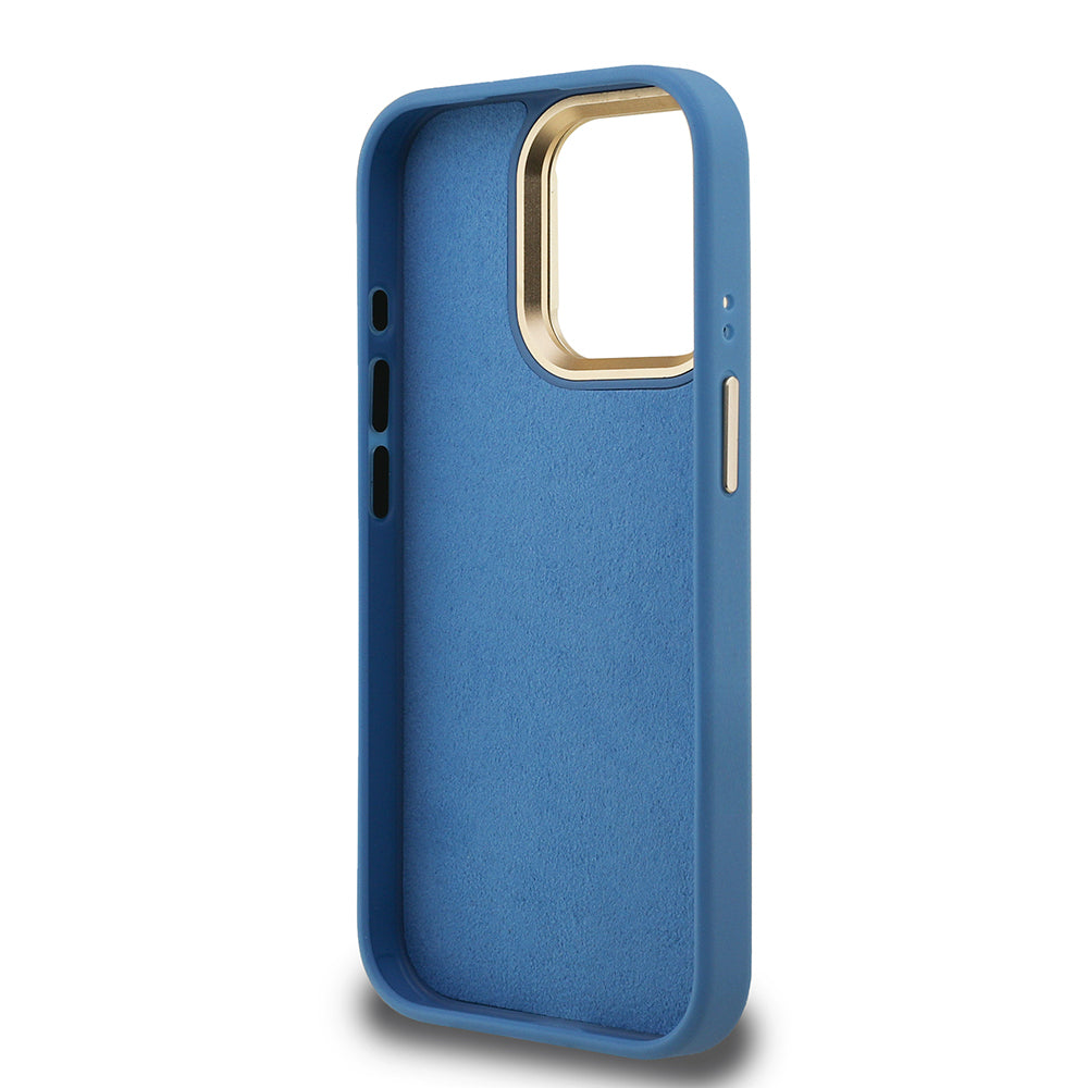 Apple iPhone 15 Pro Max Kılıf Guess Orjinal Lisanslı PU Deri 4G Desenli Metal Büyük 4G ve Yazı Logolu Kamera Standlı Kapak Kahverengi