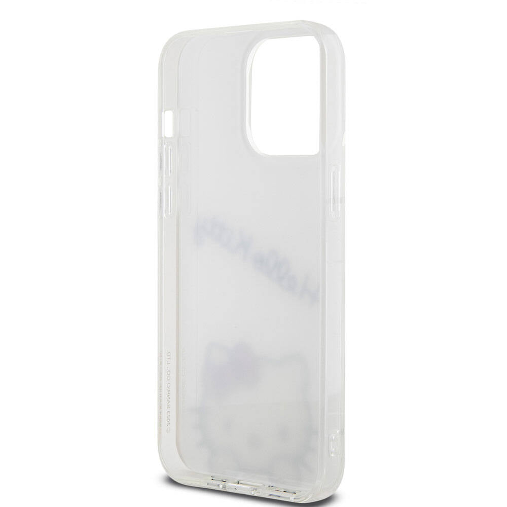 Apple iPhone 15 Pro Max Kılıf Hello Kitty Orjinal Lisanslı Askılı Yazı ve İkonik Logolu Daydreaming Kapak Beyaz
