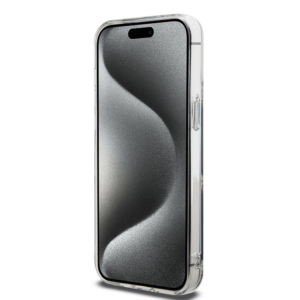 Apple iPhone 15 Pro Max Kılıf Hello Kitty Orjinal Lisanslı Elektroplating Kaplama Kabarcık Baskılı Kapak Siyah