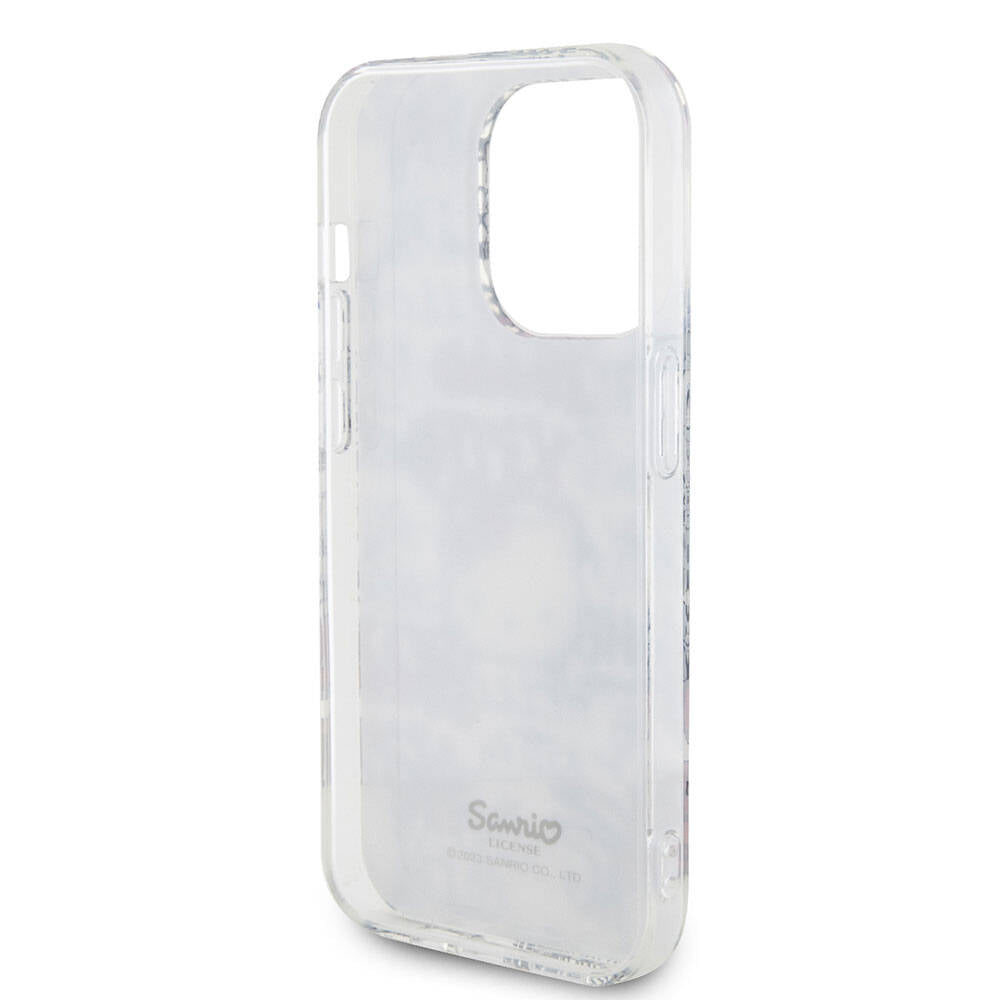 Apple iPhone 15 Pro Max Kılıf Hello Kitty Orjinal Lisanslı İkonik Logolu Etiket Graffiti Kapak Pembe