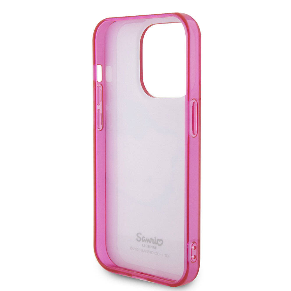 Apple iPhone 15 Pro Max Kılıf Hello Kitty Orjinal Lisanslı Yazı ve İkonik Logolu Kitty Head Kapak Beyaz