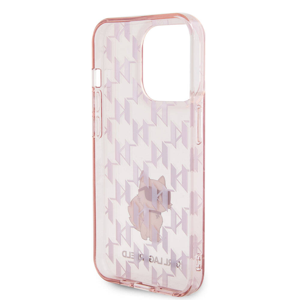 Apple iPhone 15 Pro Max Kılıf Karl Lagerfeld IML C Monogram Orjinal Lisanslı Kapak Renksiz