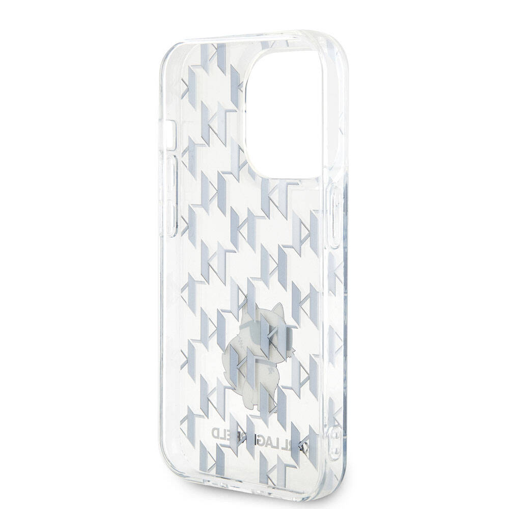 Apple iPhone 15 Pro Max Kılıf Karl Lagerfeld IML C Monogram Orjinal Lisanslı Kapak Pembe