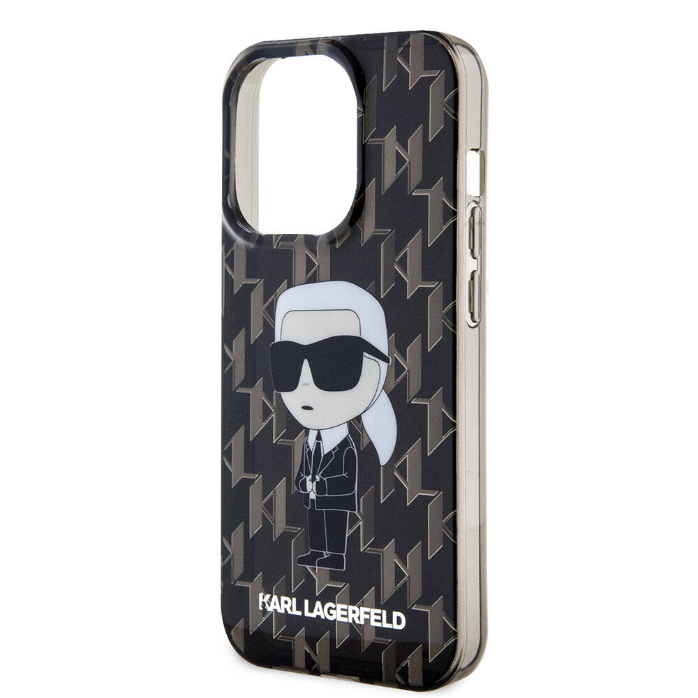 Apple iPhone 15 Pro Max Kılıf Karl Lagerfeld IML İkonik Monogram Orjinal Lisanslı Kapak Renksiz