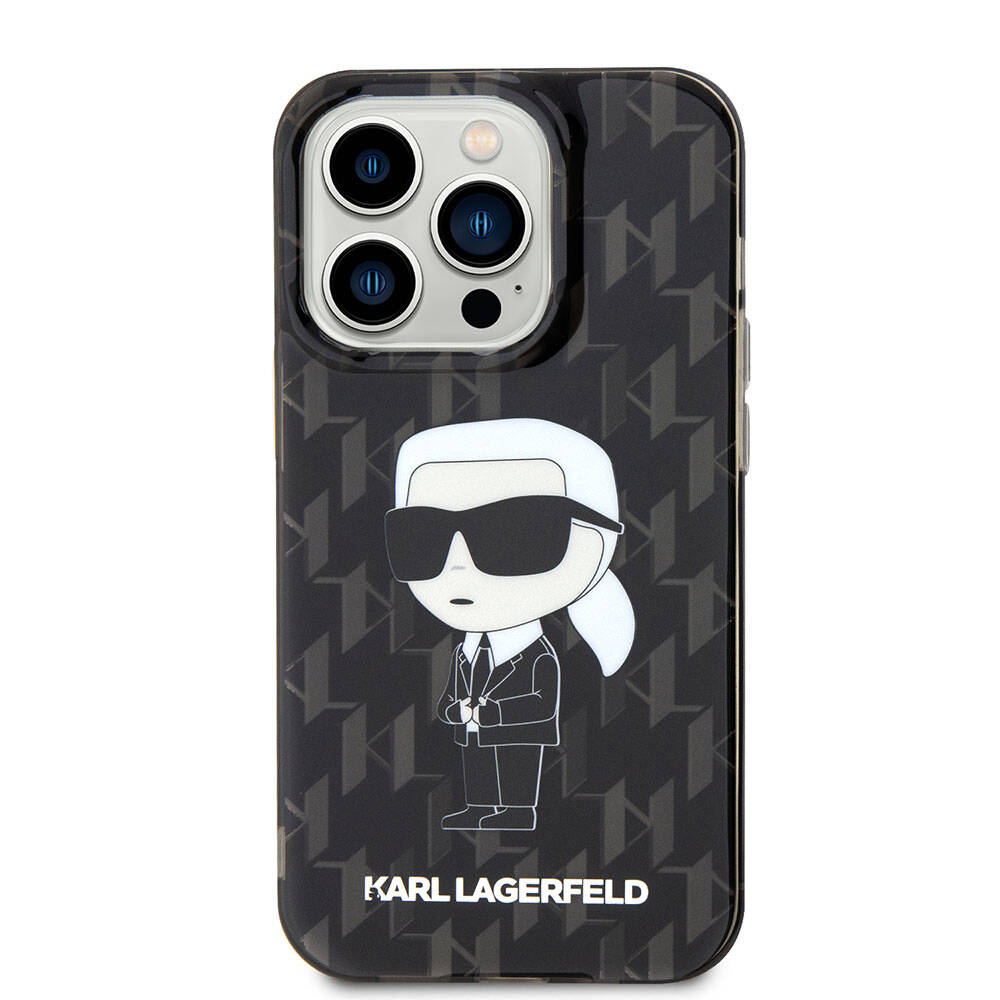 Apple iPhone 15 Pro Max Kılıf Karl Lagerfeld IML İkonik Monogram Orjinal Lisanslı Kapak Renksiz